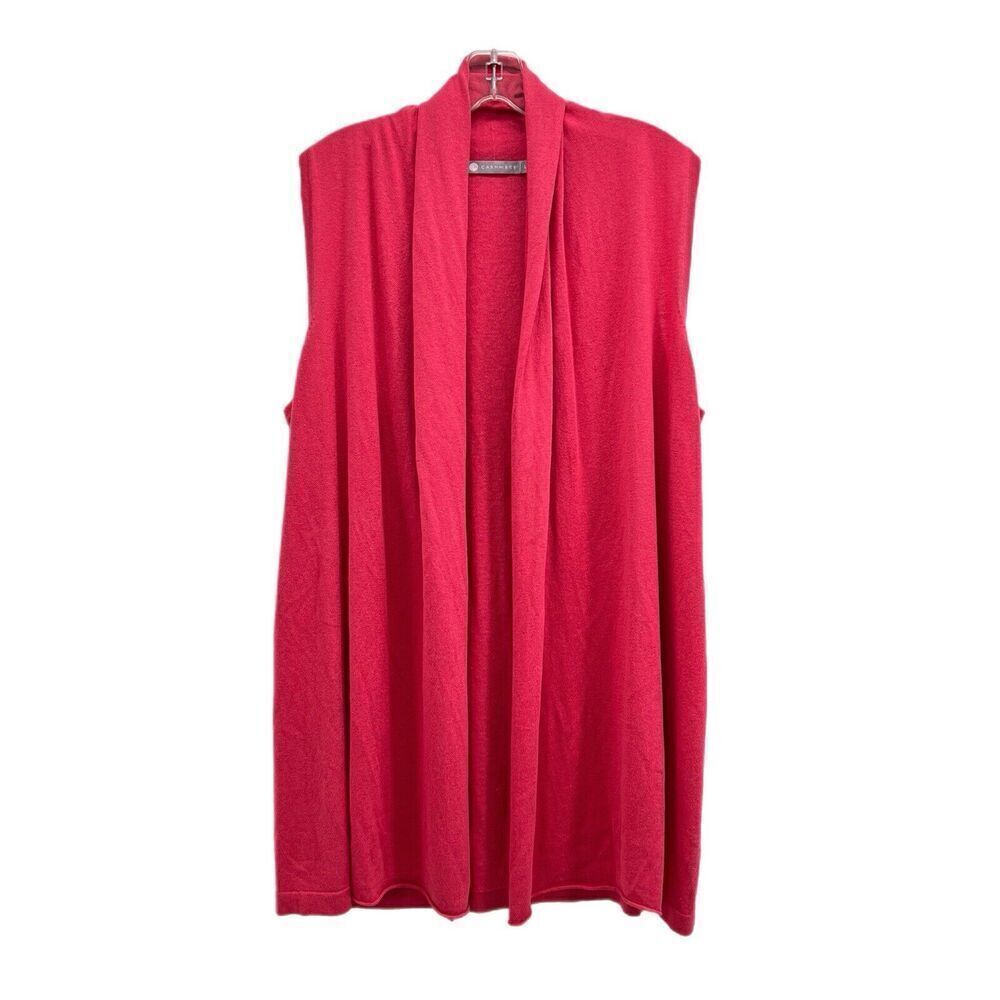 In Cashmere Open Front Cardigan Womens Large Pink Silk Cashmere Blend Sweater
